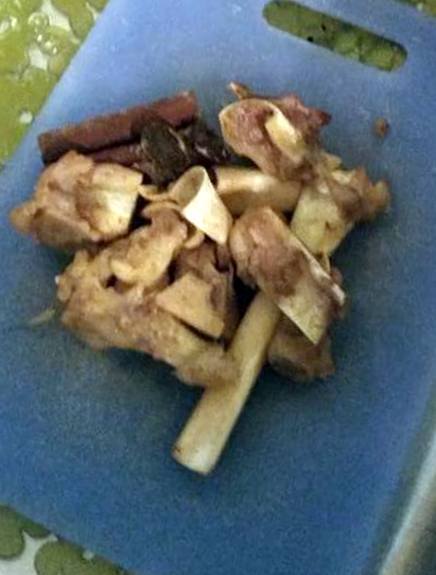 removed bones on cutting board