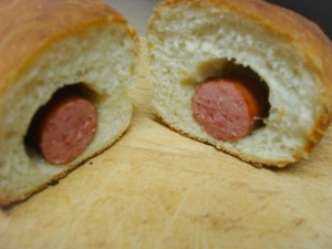 Cut Hot Dog Roll