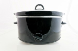 Black slow cooker.