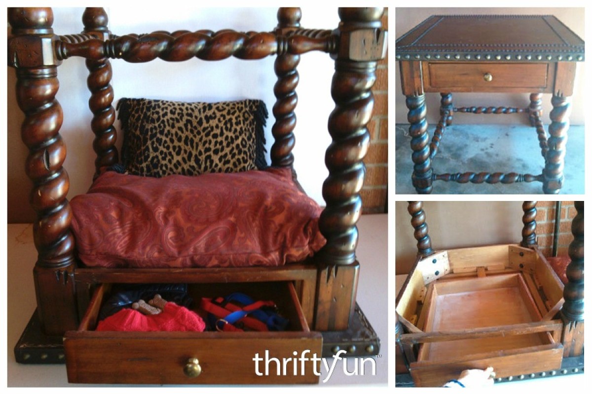 Recycled End Table Canopy Pet Bed Thriftyfun