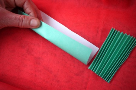 Pleated Paper Butterfly - folding second piece of paper in half lengthwise