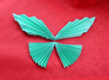 Pleated Paper Butterfly - place one piece above the other to make butterfly shape