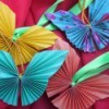 Pleated Paper Butterfly - four completed butterflies