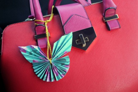 Pleated Paper Butterfly - hang on purse