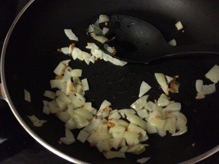 sautéing onion and garlic