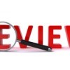The word review in large red letters.
