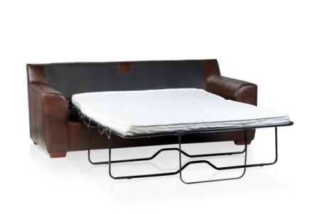 Sofa bed with a metal frame.