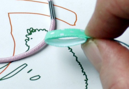 Elasticated Ribbon Bookmark - fold one end of the ribbon over