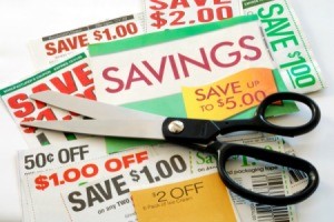 Coupon and scissors.