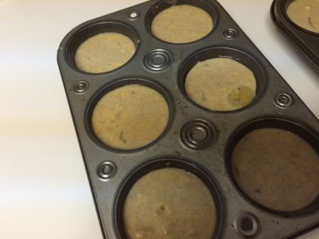 Filling muffin tins