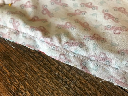 Whole Cloth Tied Quilt with Ric Rac Trim - finished seam