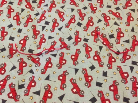 Whole Cloth Tied Quilt with Ric Rac Trim - tie in square knots