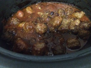 Sweet and Sour Meatballs in pot