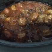 Sweet and Sour Meatballs in pot