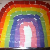 Paper Rainbow Mosaic - finished arched more tightly papered rainbow