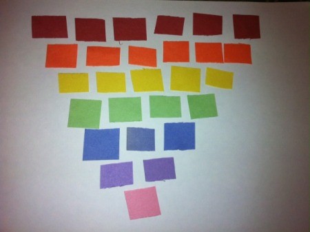 Paper Rainbow Mosaic - variation with horizontal color lines