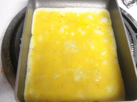 pan filled with egg