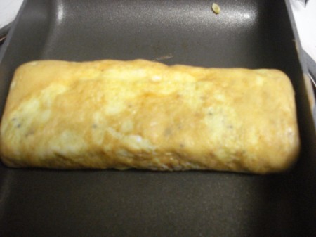 rolled omelet in pan