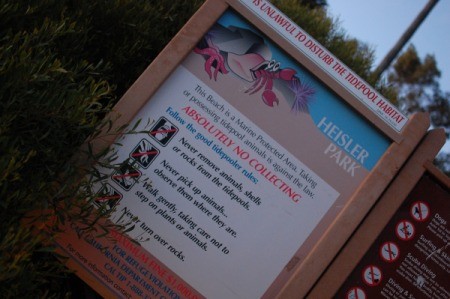 An informational sign at the beach.