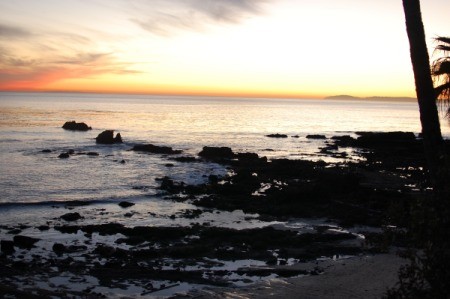 A sunset at the beach.