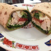 Chicken wrap on plate