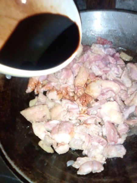 soy sauce added to beef