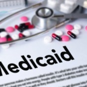 Photo of a document that says Medicaid on it.