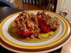 Stuffed Red Peppers on plate