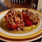 Stuffed Red Peppers on plate