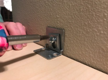 Installing a Baby Gate for a Wide Archway - anchor shelf to wall