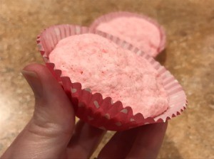Homemade Bath Bombs - bath bomb still in cupcake paper