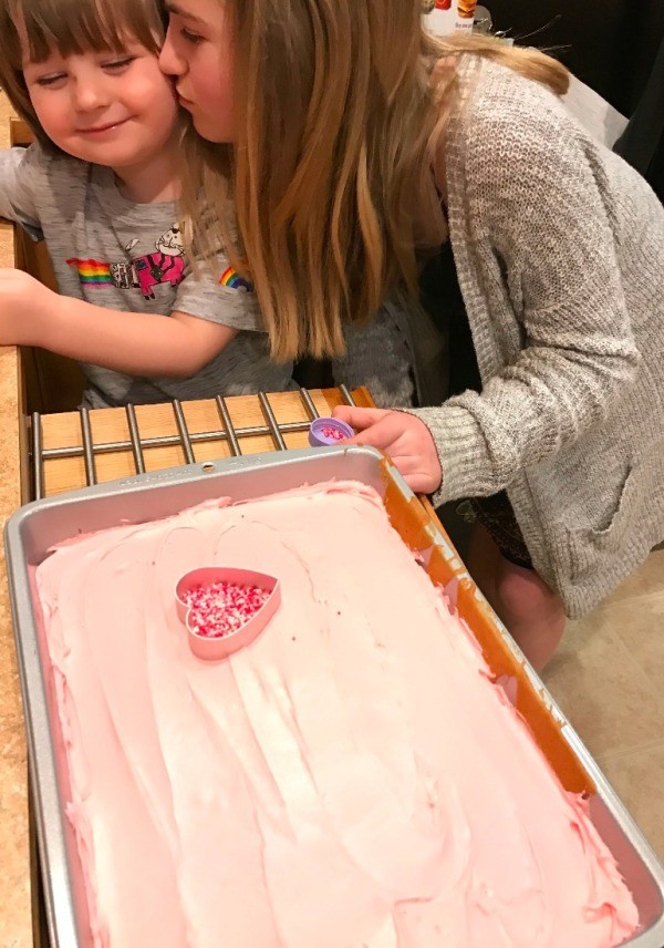 Sprinkle Hearts on a Cake