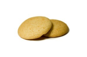 Two vanilla wafer cookies