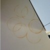 Brown rings on light colored furniture.