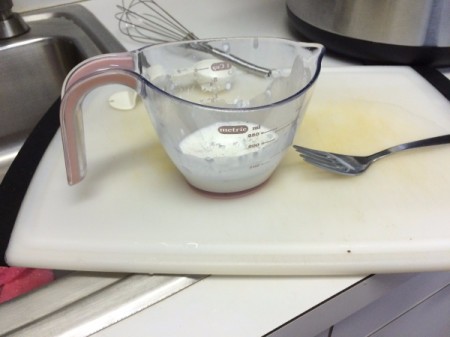 mixing cornstarch and water for gravy