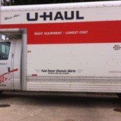 A U-Haul moving truck.