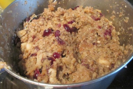 stuffing in pan