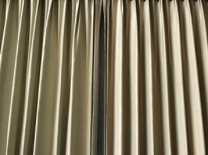 Clip Curtains Closed - curtain with a narrow gap