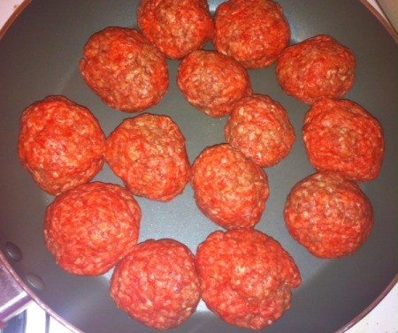 Formed Meatballs on plate