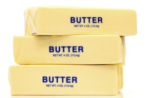 Stack of butter sticks.