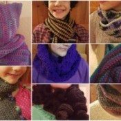 8 different crochet scarf patterns.