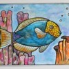 Sea-Loving Adult Coloring Birthday Card - drawing colored with colored pencils and blended for lovely effect