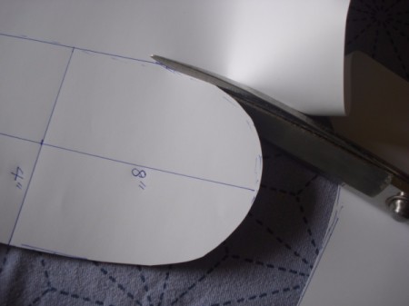 Pot Holders from Shoulder Pads - cut paper pattern out