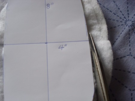 Pot Holders from Shoulder Pads - cut padding using pattern