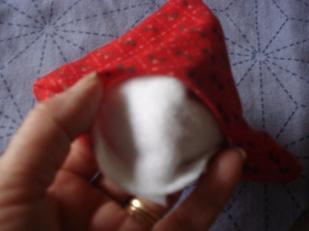 Pot Holders from Shoulder Pads - turn right side out