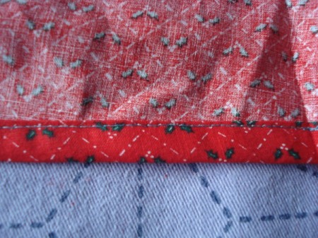 Pot Holders from Shoulder Pads - sew hem