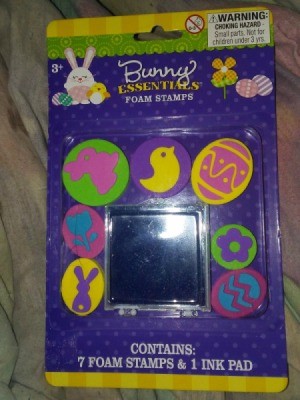 Play-Doh Stamping Activity for Children - package of Easter foam stamps