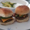 assembled mini burger sliders on plate