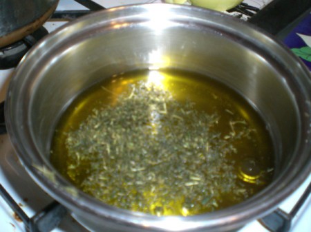 added rosemary to oil