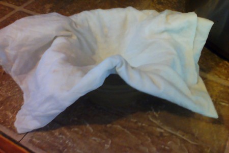 napkin over heat proof dish